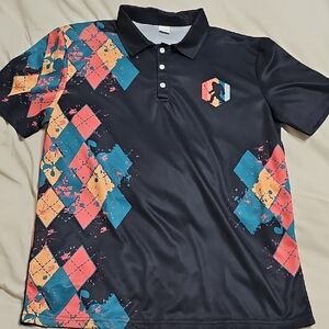 Men's Sasquatch GOLF Black Patterned Polo Shirt